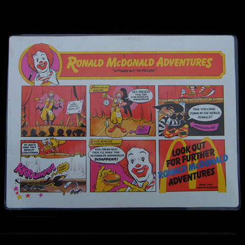 1987 Ronald McDonald Adventures Placemats — Reverse side