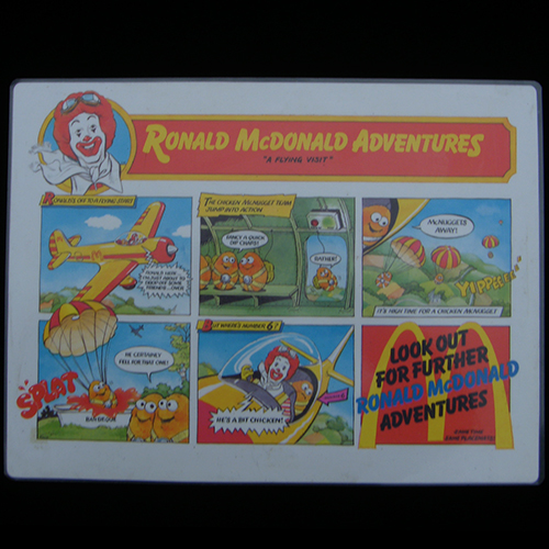 1987 Ronald McDonald Adventures Placemats — Reverse side