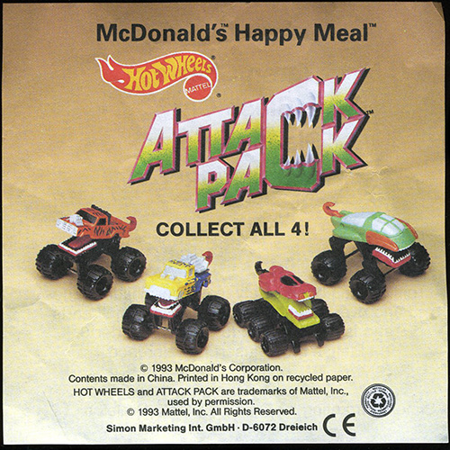 1993 Hot Wheels Attack Pack 