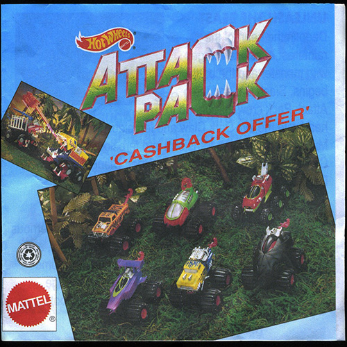 1993 Hot Wheels Attack Pack  — Reverse