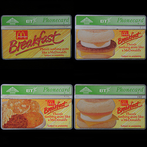 1993 BT Phonecard — Set of 4 Phonecards