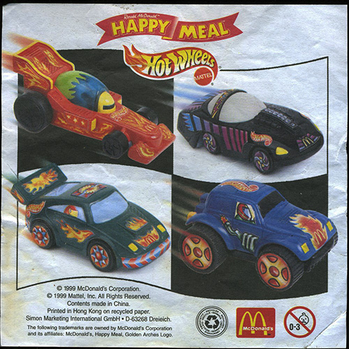 1999 Hot Wheels — Insert