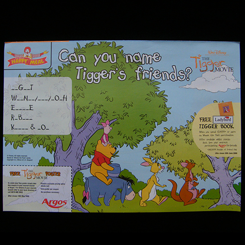 Promo Placemats  — Reverse