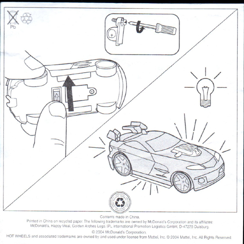 2004 Hot Wheels — Insert