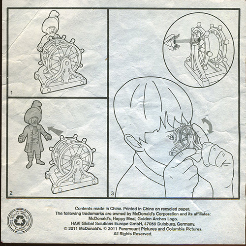 2011 Tin Tin Mystery of the Unicorn Treasure — Insert