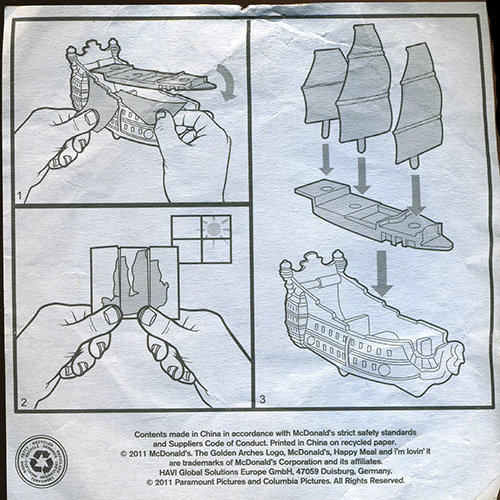 2011 Tin Tin Mystery of the Unicorn Treasure — Insert