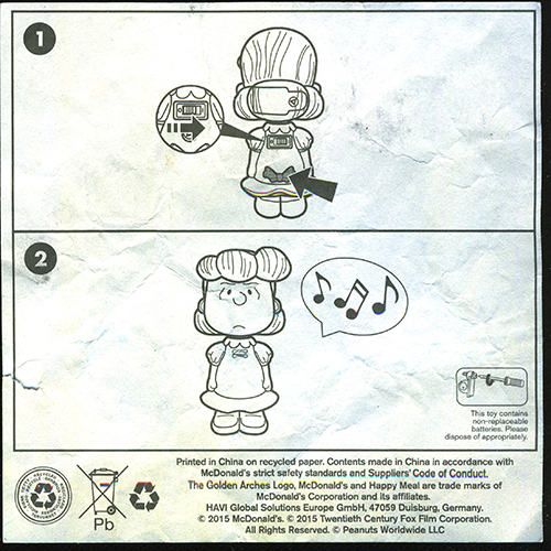 2015 Snoopy Charlie Brown — Insert 