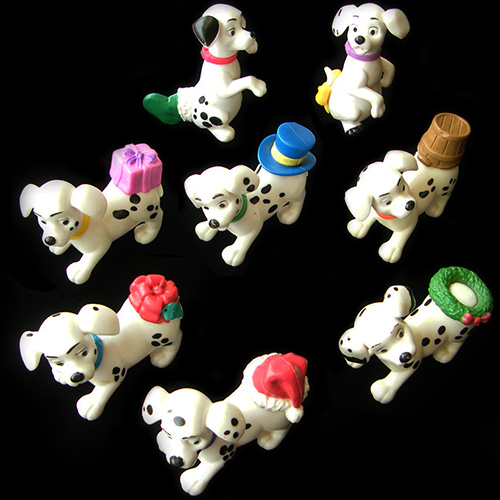 1996 101 Dalmatians — Group off Dogs with things on Backside