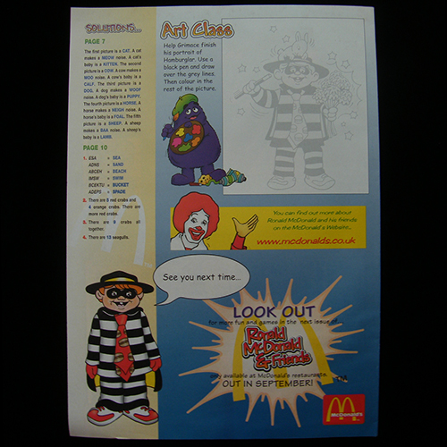 Ronald McDonald & Friends #2 — Reverse side