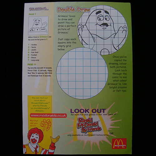 Ronald McDonald & Friends #3 — Reverse side