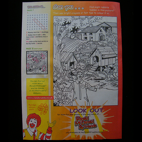 Ronald McDonald & Friends #5 — Reverse side