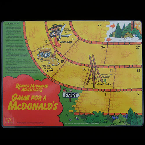 1987 Ronald McDonald Adventures Placemats
