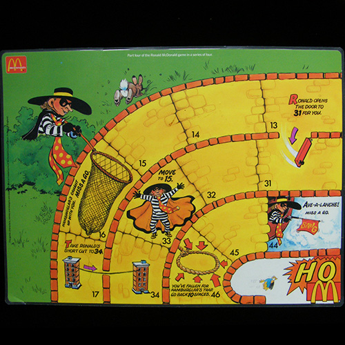 1987 Ronald McDonald Adventures Placemats